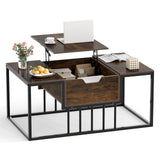 Mesa de centro elevable con compartimento de almacenamiento oculto