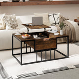 Mesa de centro elevable con compartimento de almacenamiento oculto