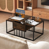 Mesa de centro elevable con compartimento de almacenamiento oculto