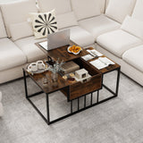 Mesa de centro elevable con compartimento de almacenamiento oculto