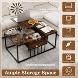 Mesa de centro elevable con compartimento de almacenamiento oculto