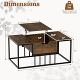 Mesa de centro elevable con compartimento de almacenamiento oculto