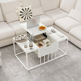 Mesa de centro elevable con compartimento de almacenamiento oculto