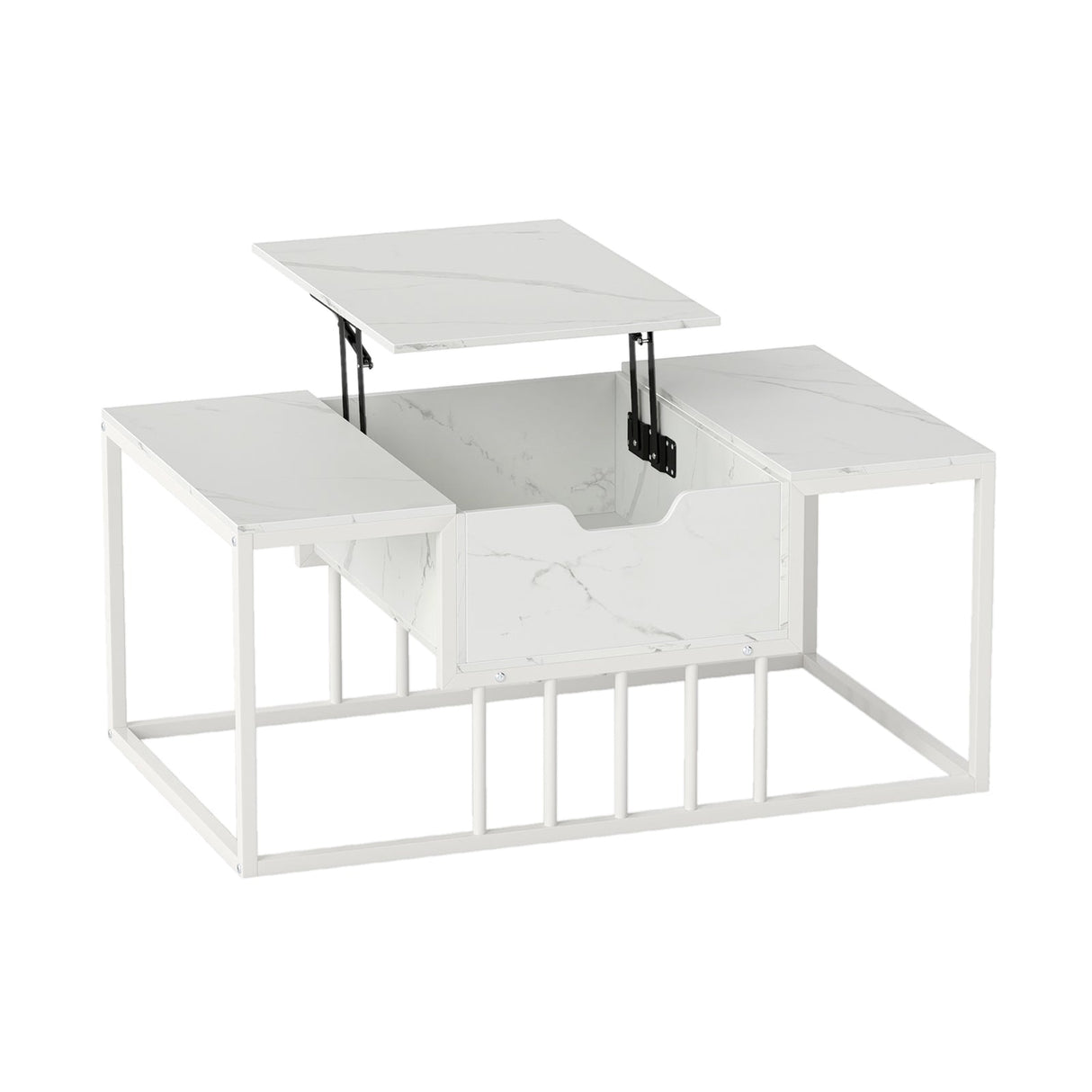 Mesa de centro elevable con compartimento de almacenamiento oculto