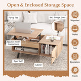 Lift Top Coffee Table with Storage and Hidden Compartment