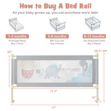69 Inch Toddlers Vertical Lifting Baby Bedrail Guard with Lock