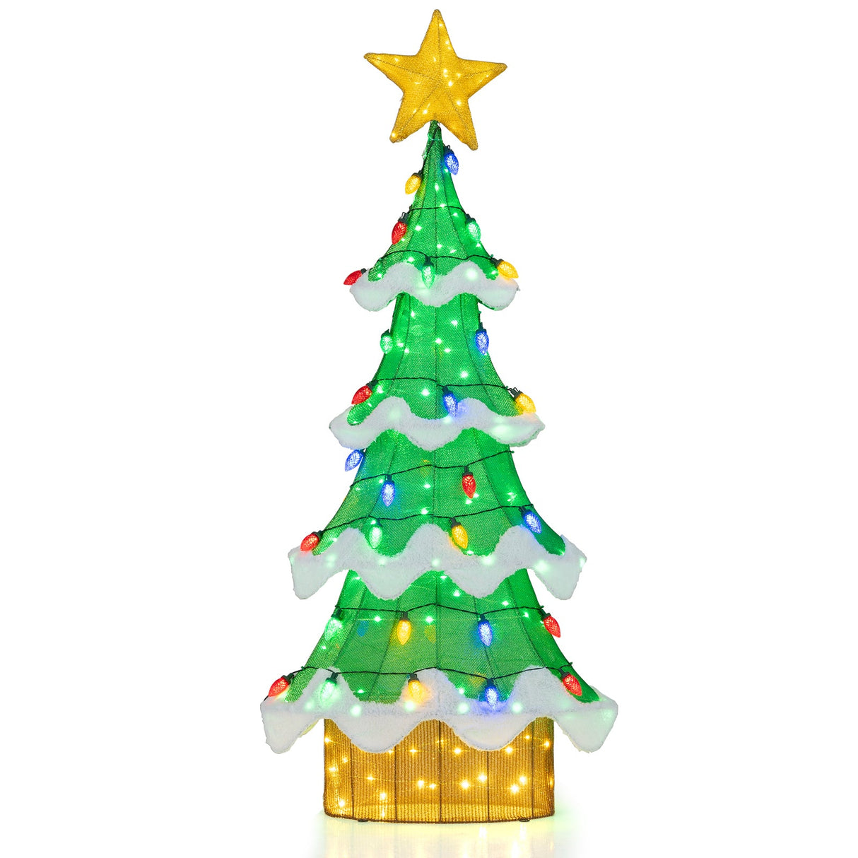 Lighted Christmas Tree Outdoor Indoor 3D Mesh Tree with 34 Colorful Strawberry Bulbs-M
