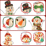 Lighted Snowman Family Christmas Decoration 3-Piece Pre-Lit 2D Snowman Set