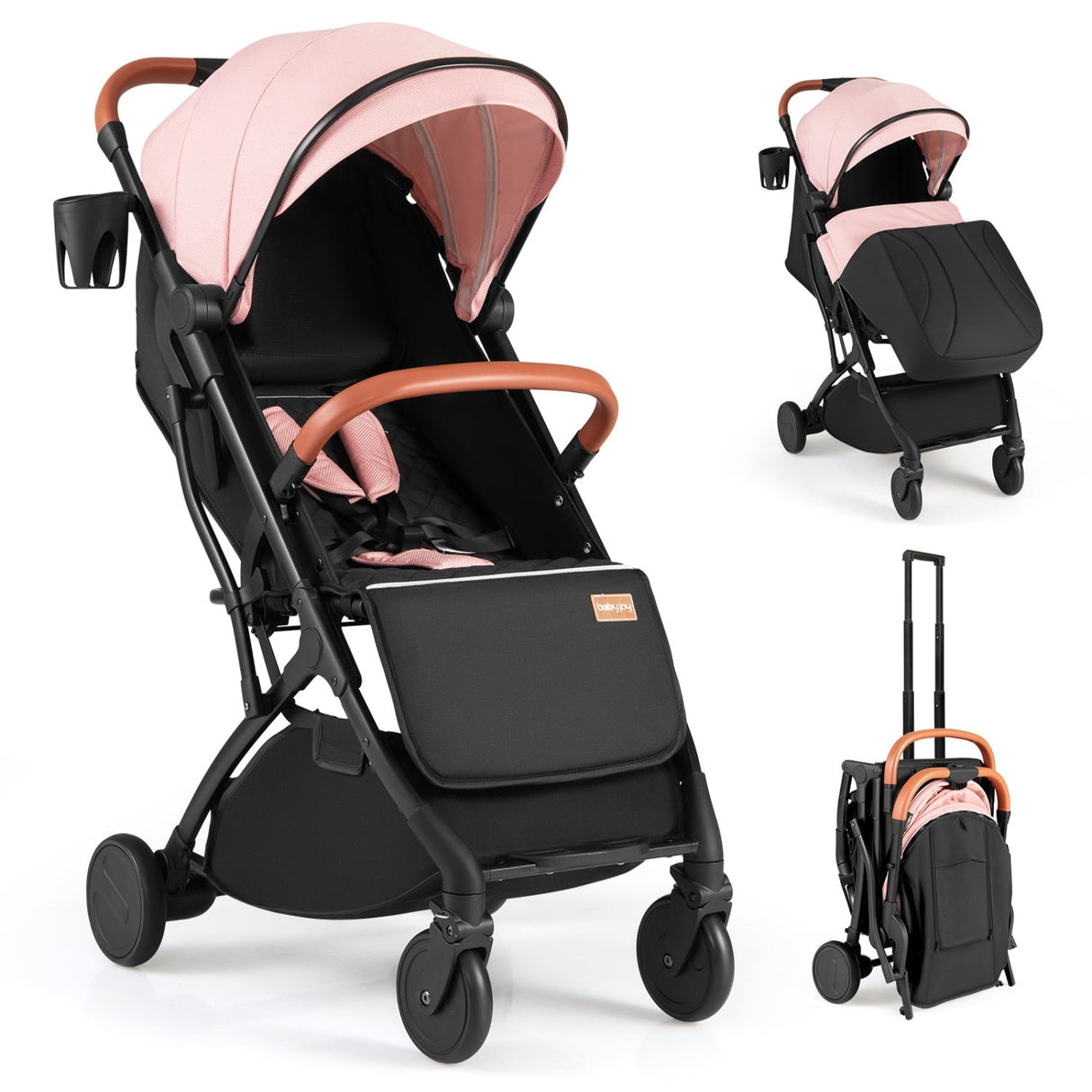 Cochecito de bebé ligero, compacto para viajes, con plegado con una mano