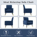 Sillón decorativo de lino con cojín de asiento extraíble