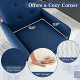 Sillón decorativo de lino con cojín de asiento extraíble