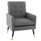 Sillón decorativo de lino con cojín de asiento extraíble