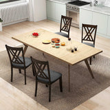Juego de 2 sillas de comedor de madera tapizadas en tela de lino con estructura de madera de caucho para comedor