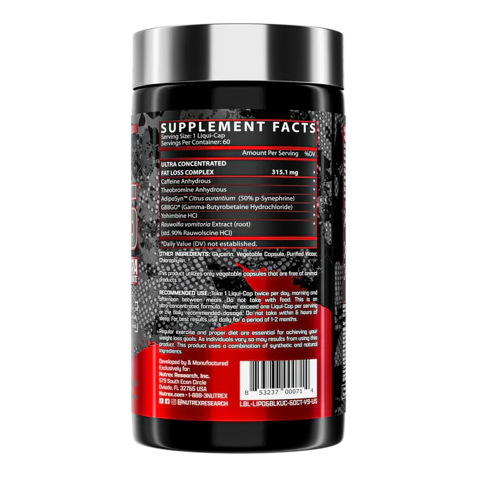 Nutrex LIPO-6 Black Ultra Concentrado, 60 Cápsulas