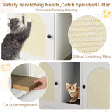 43 Inches Cat Litter Box Enclosure with Storage and Double Rooms-White
