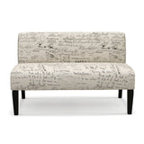 Living Room Wooden Leg Armless Loveseat Sofa-Multicolor