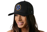 Los Angeles Trucker Hat  |  Black LA X Football Snapback
