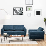 2 Pieces Upholstered Sofa Set with Removable Cushion Covers