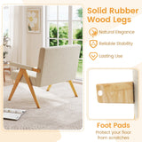 Loveseat Sofa with Armrests and Wooden Legs