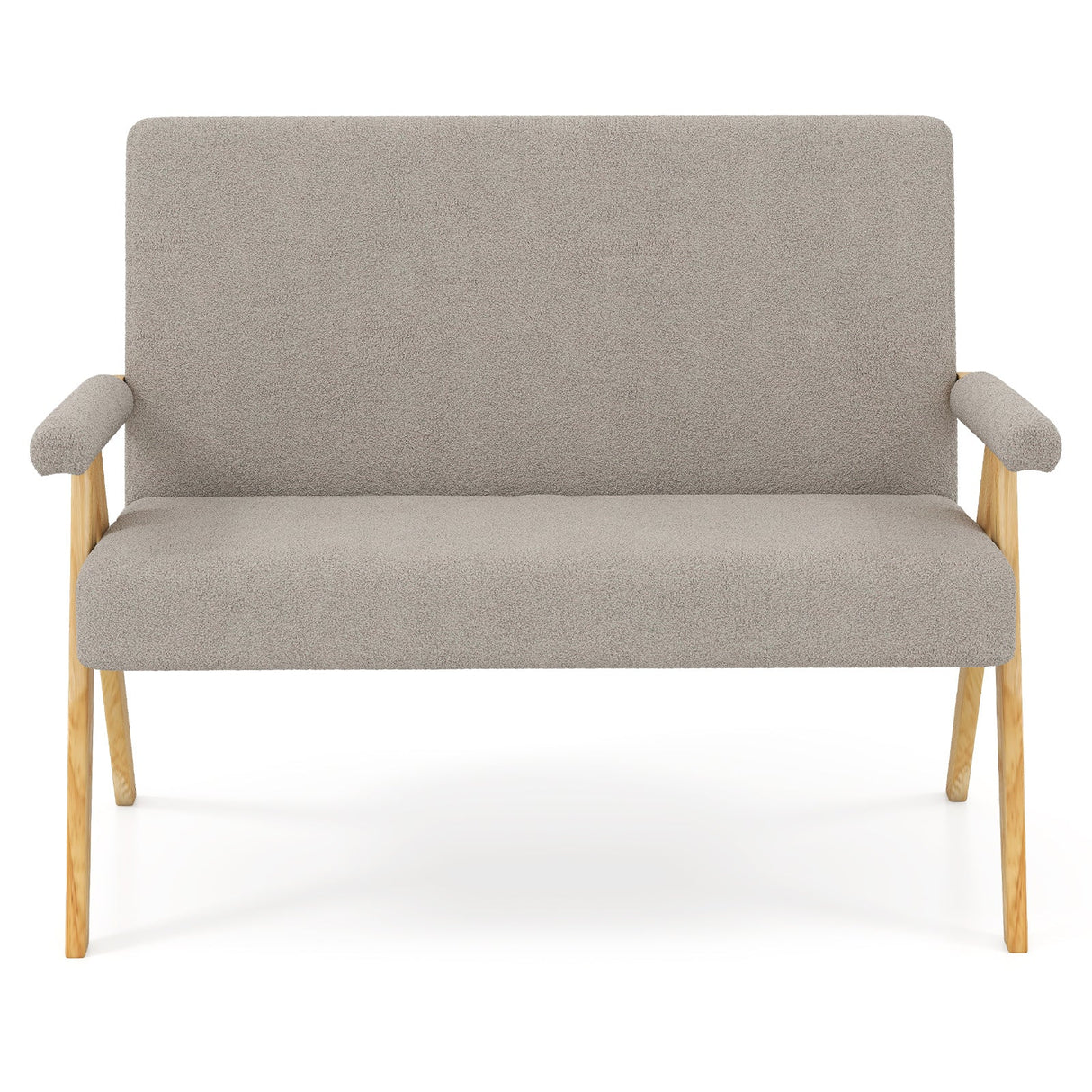 Loveseat Sofa with Armrests and Wooden Legs