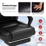 Sillón Ejecutivo Ajustable de Masaje con Reposabrazos y Reposapiés Retráctil-Negro
