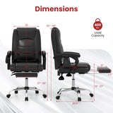 Sillón Ejecutivo Ajustable de Masaje con Reposabrazos y Reposapiés Retráctil-Negro