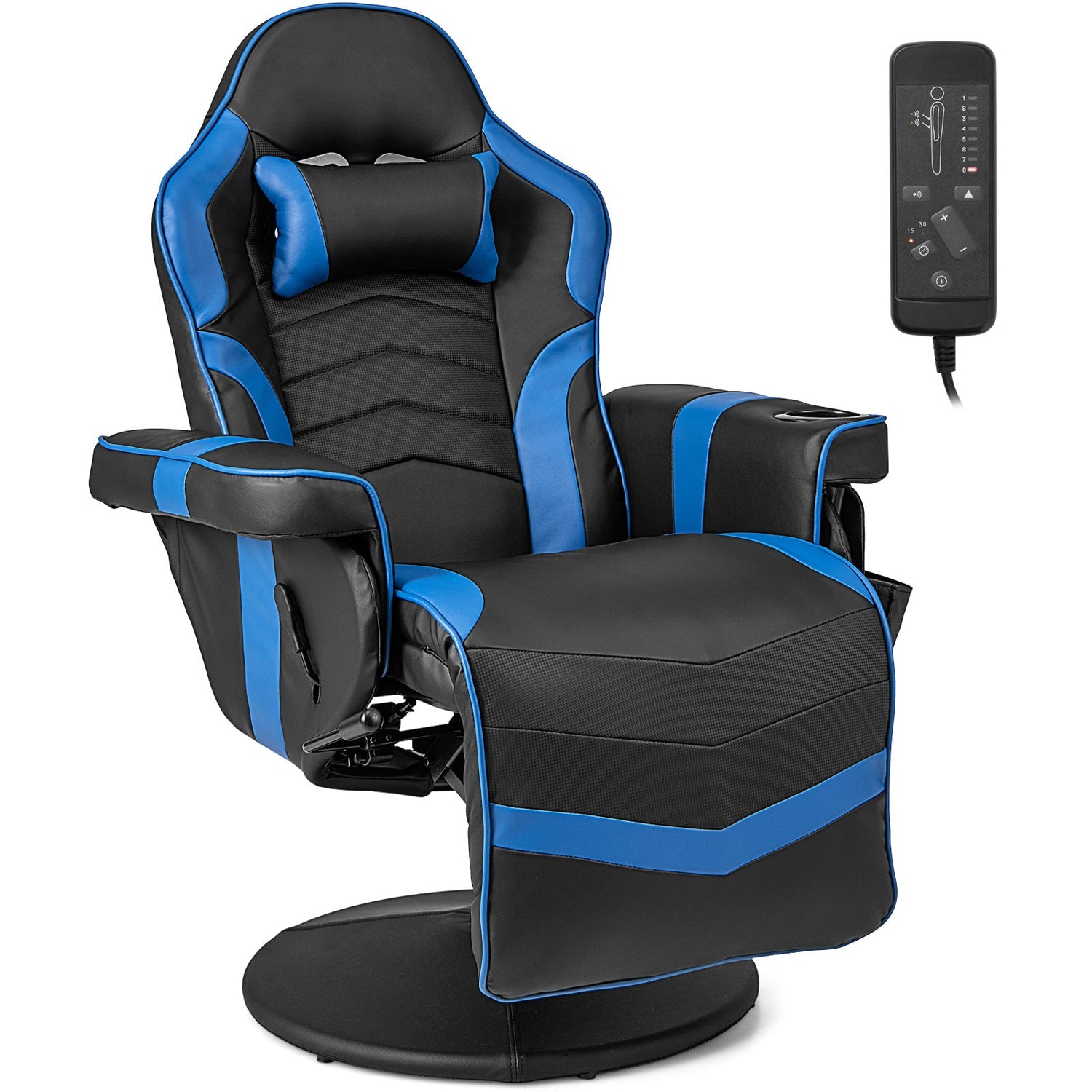 Sillón Reclinable de Masaje para Videojuegos con Altura Ajustable