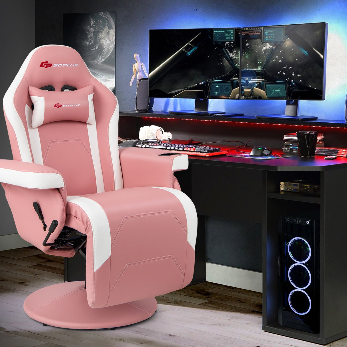 Sillón Reclinable de Masaje para Videojuegos con Altura Ajustable