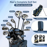 Juego completo de palos de golf para hombre con bolsa - Mano derecha - Amarillo