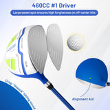 Juego completo de palos de golf y bolsa para hombre con cubiertas para la cabeza y putter - Azul