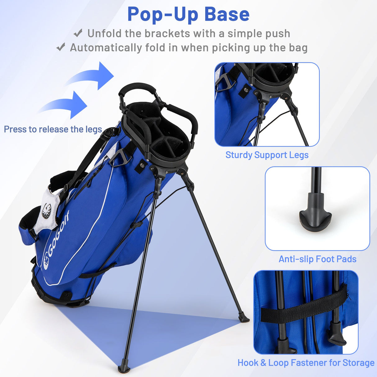 Juego completo de palos de golf y bolsa para hombre con cubiertas para la cabeza y putter - Azul