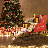 Cesta de trineo de Papá Noel de metal para Navidad, trineo de Papá Noel para guardar regalos de Navidad