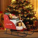 Cesta de trineo de Papá Noel de metal para Navidad, trineo de Papá Noel para guardar regalos de Navidad