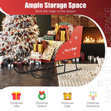 Cesta de trineo de Papá Noel de metal para Navidad, trineo de Papá Noel para guardar regalos de Navidad