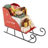 Cesta de trineo de Papá Noel de metal para Navidad, trineo de Papá Noel para guardar regalos de Navidad