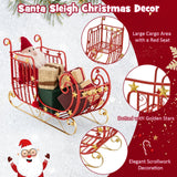 Trineo de metal de Papá Noel con gran área de carga para regalos