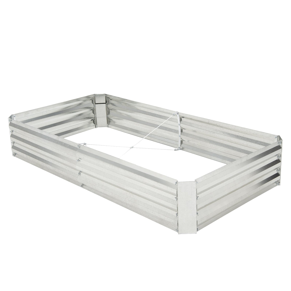 Cama de jardín elevada de metal galvanizado con base abierta