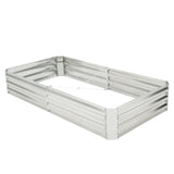 Cama de jardín elevada de metal galvanizado con base abierta