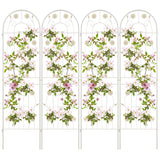 4 Pack 71 x 20 Inches Metal Garden Trellis for Climbing Plants-White
