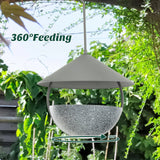 Metal Hanging Bird Feeder and Bath with Weatherproof Dome