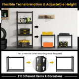 4-Tier Metal Shelving Unit with Anti-slip Foot Pad and Anti-tipping Device