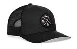 Michigan Trucker Hat  |  Black MI X Snapback