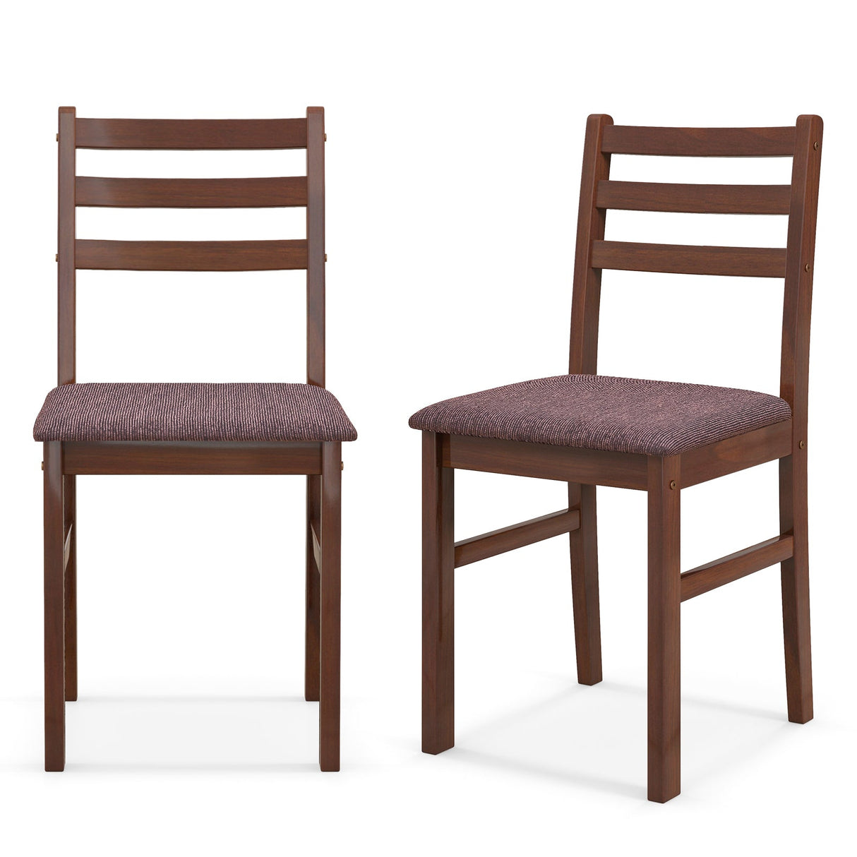 Juego de 2 sillas de comedor de madera de mediados de siglo-Espresso