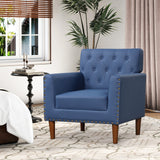 Mid Century Modern Accent Chair with Button Tufted Decoration and Rivets
