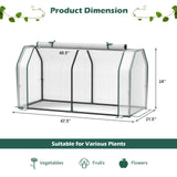 Mini invernadero de 47.5 x 21.5 x 24 pulgadas con puerta enrollable con cremallera