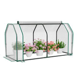 Mini invernadero de 47.5 x 21.5 x 24 pulgadas con puerta enrollable con cremallera