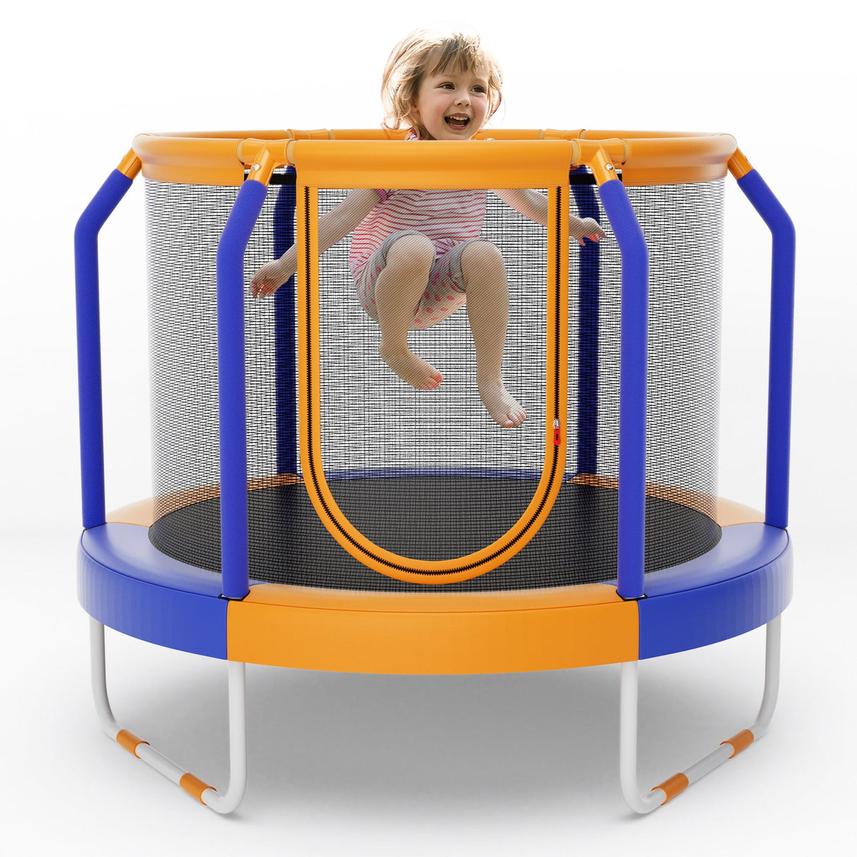 Mini Trampoline with Enclosure and Heavy-duty Metal Frame