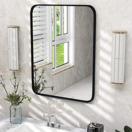 Espejo de pared rectangular minimalista de 24 x 32 pulgadas