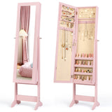 Gabinete de joyería de pie con espejo