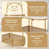 Mesa de centro móvil de cristal de 2 niveles con patrón de oso